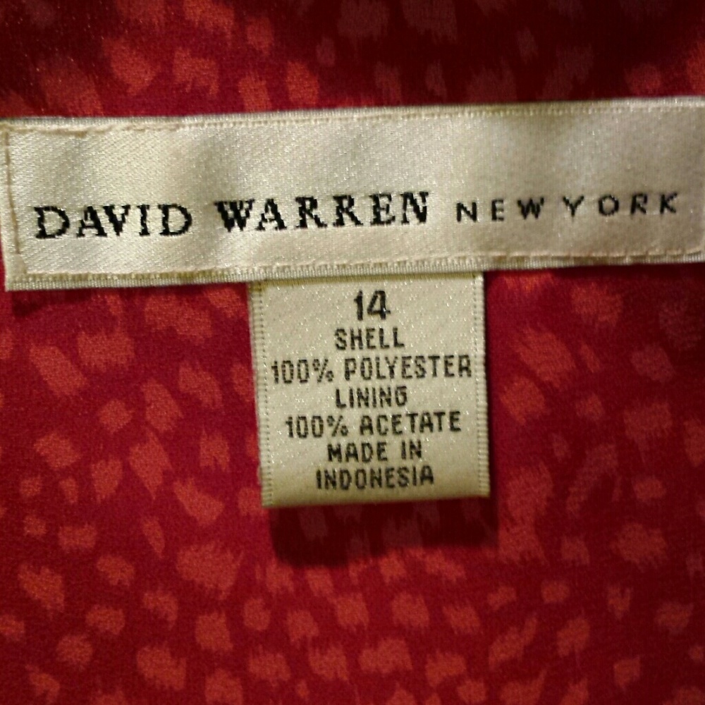 Red David Warren Button Down Dress - Picture 6 of 6